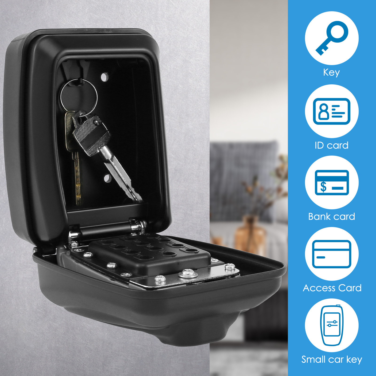Wall-Mounted Key Lock Box, Sec - Home Security Items avaliação e preço