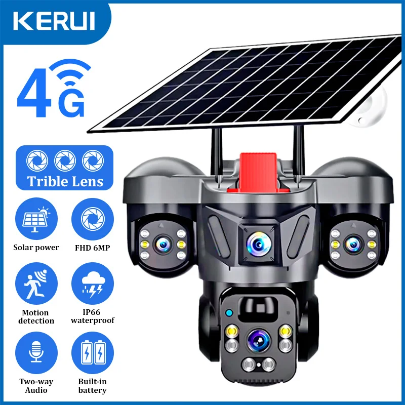 Kerui ao ar livre ptz 6mp 4g s - Home Security Items avaliação e preço